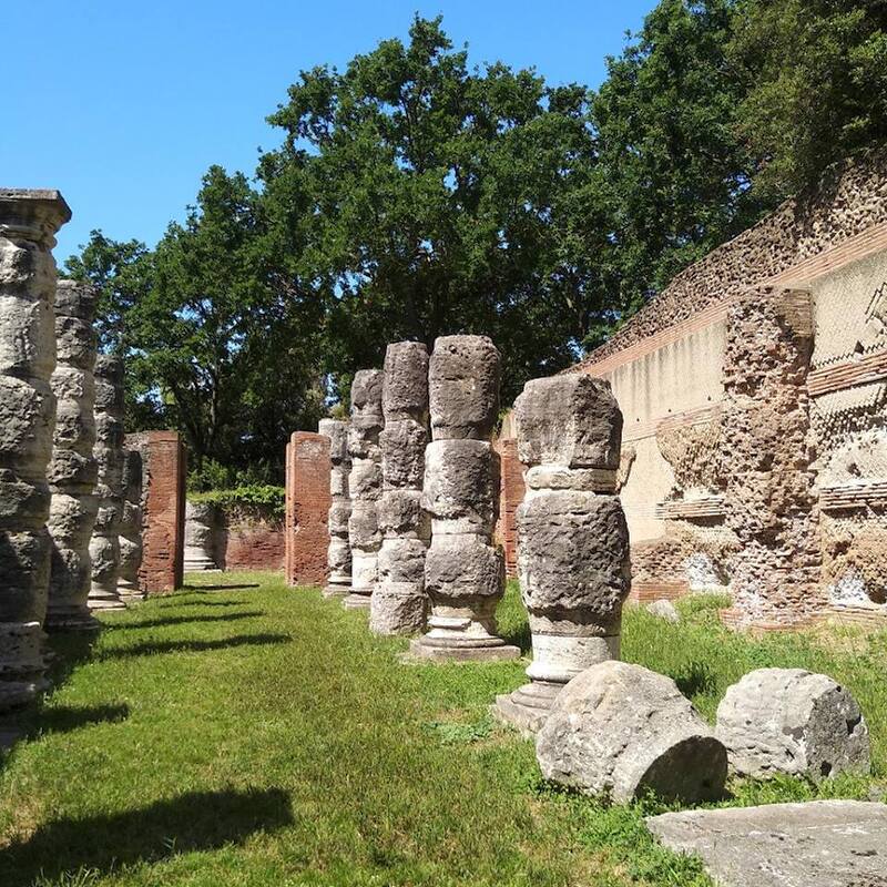 View of the columns of the Portico of Claudius in the imperial port