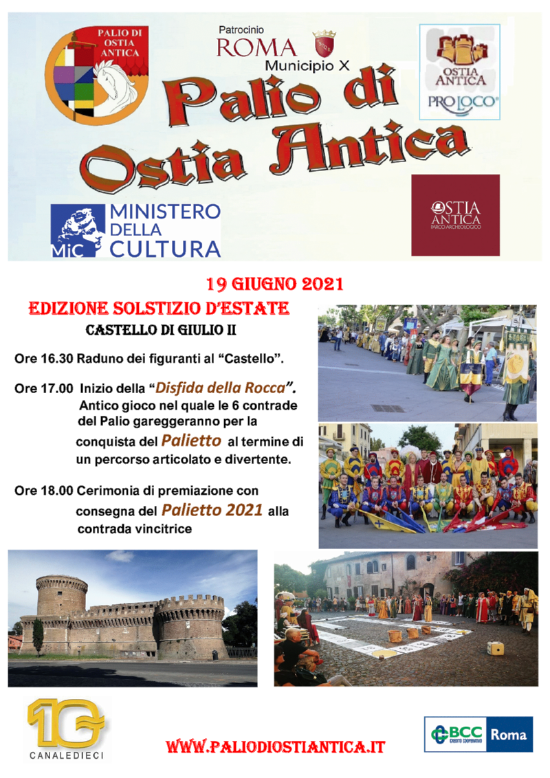 Locandina Palio Ostia antica giugno 2021